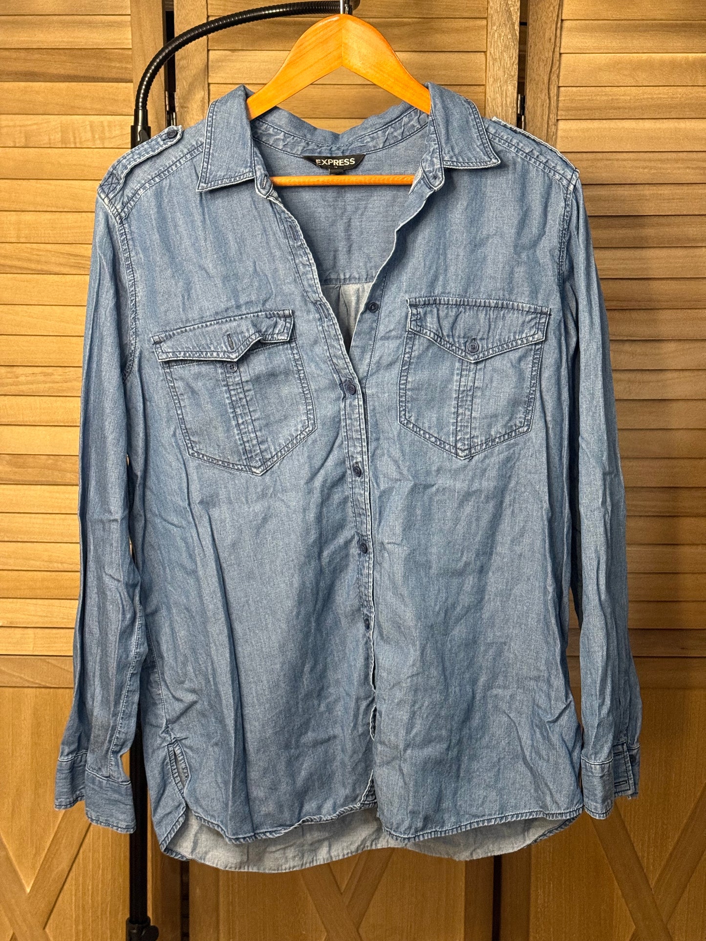 l/s denim button up