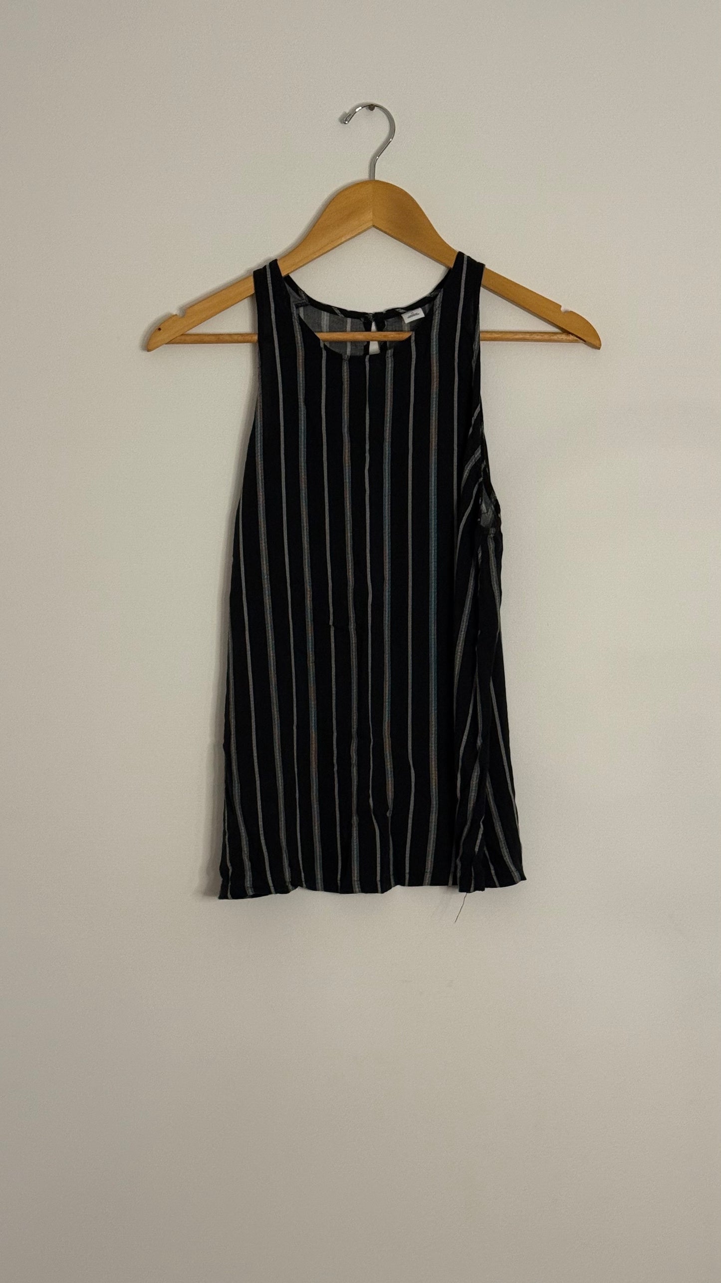 Tank Top, Black with White Stripe