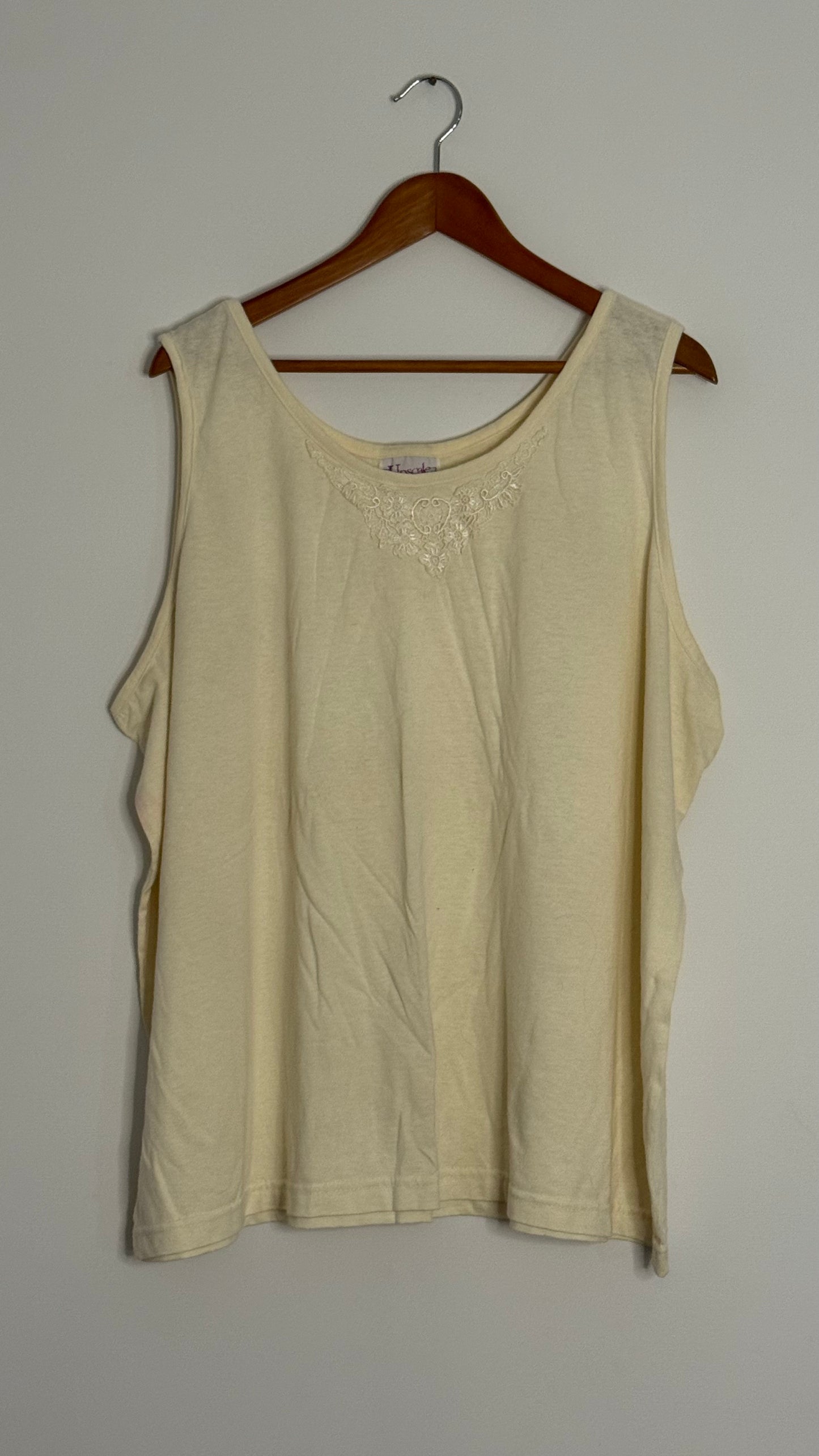 tank top cream embroidery