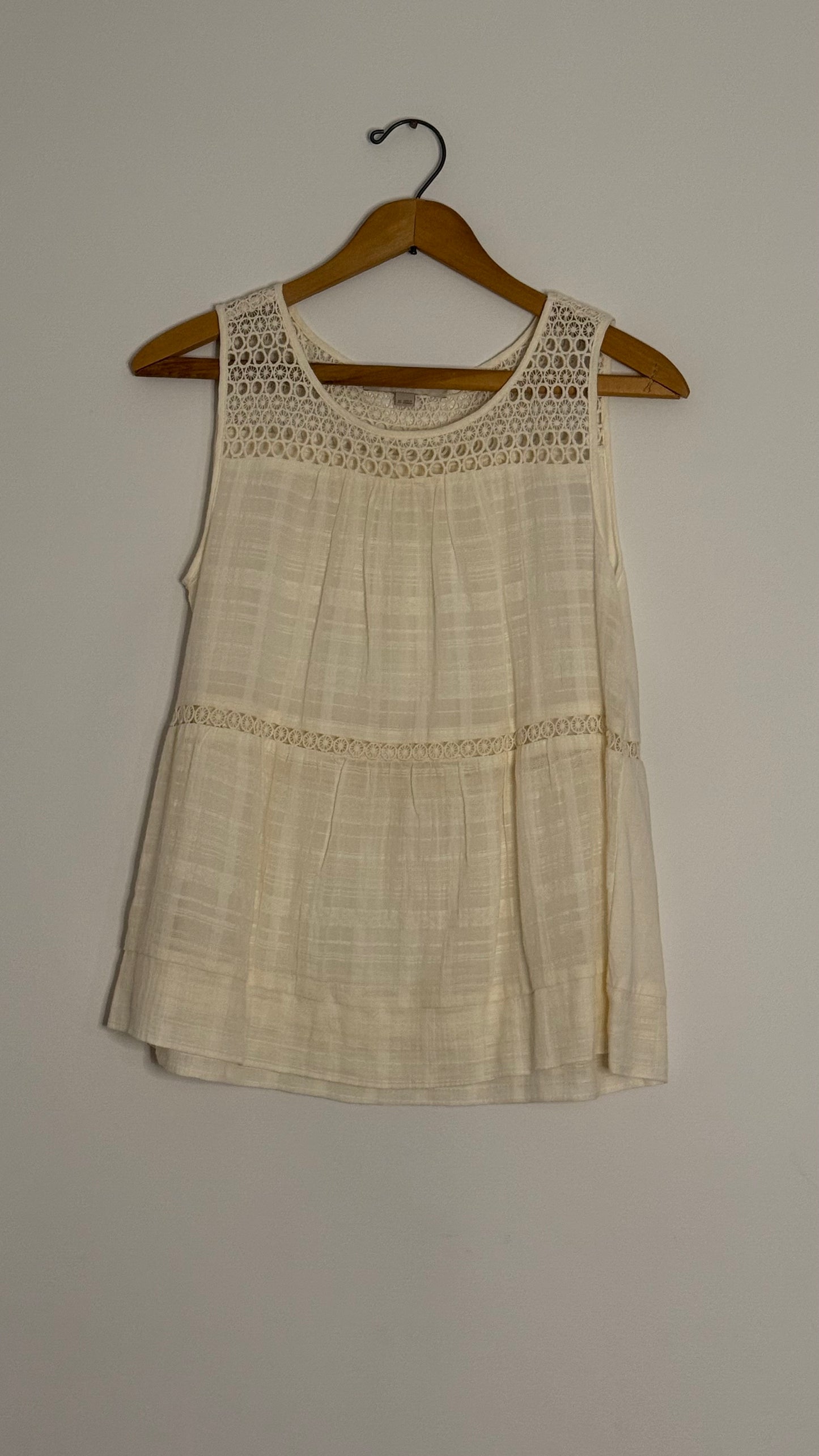 loft eyelet tank top white