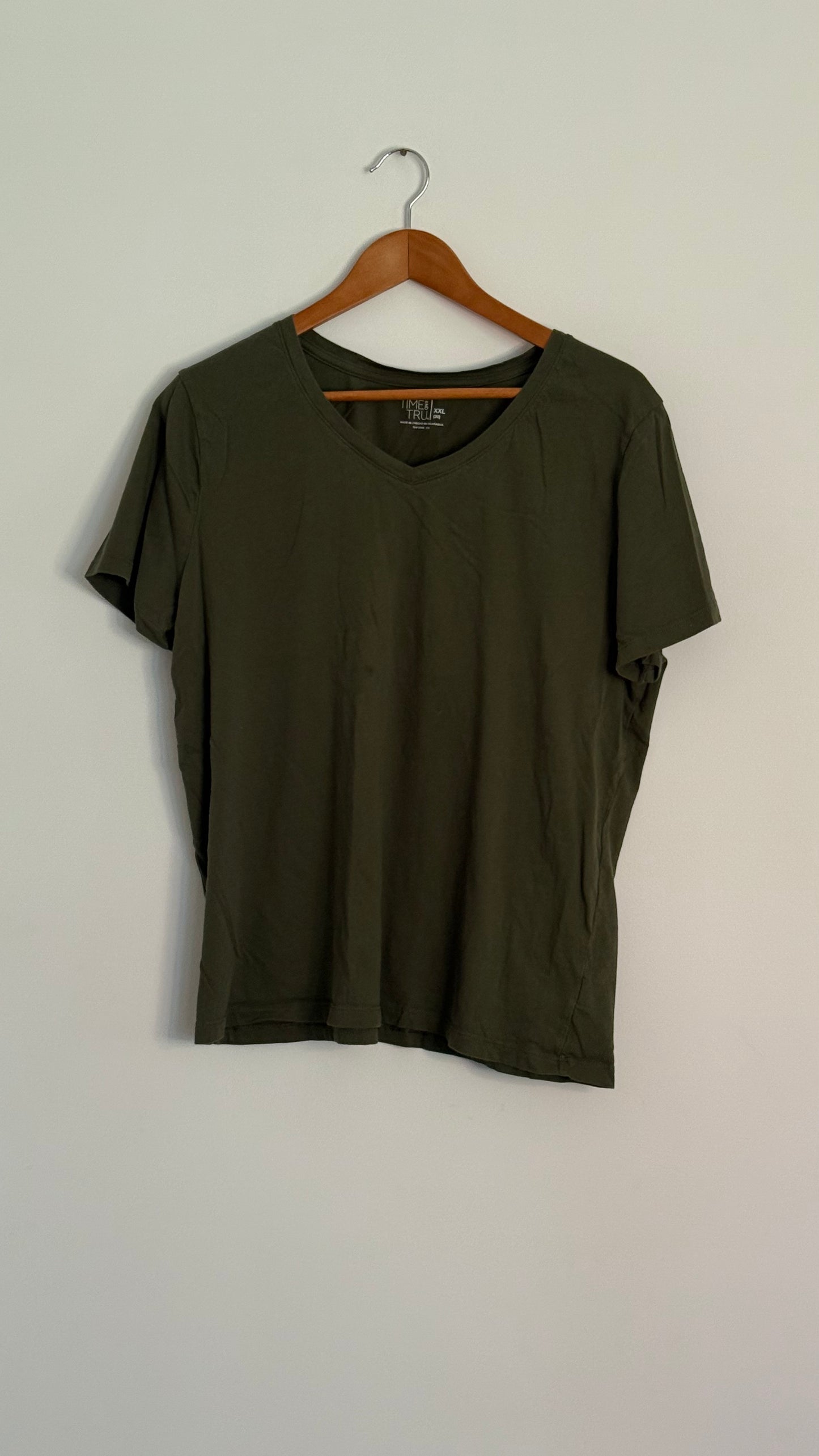 time and tru s/s dark green tshirt, sunbleached