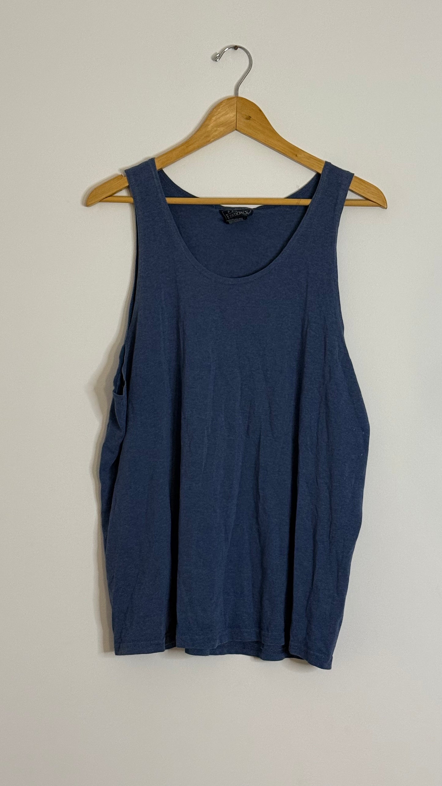 basic editions blue tank top
