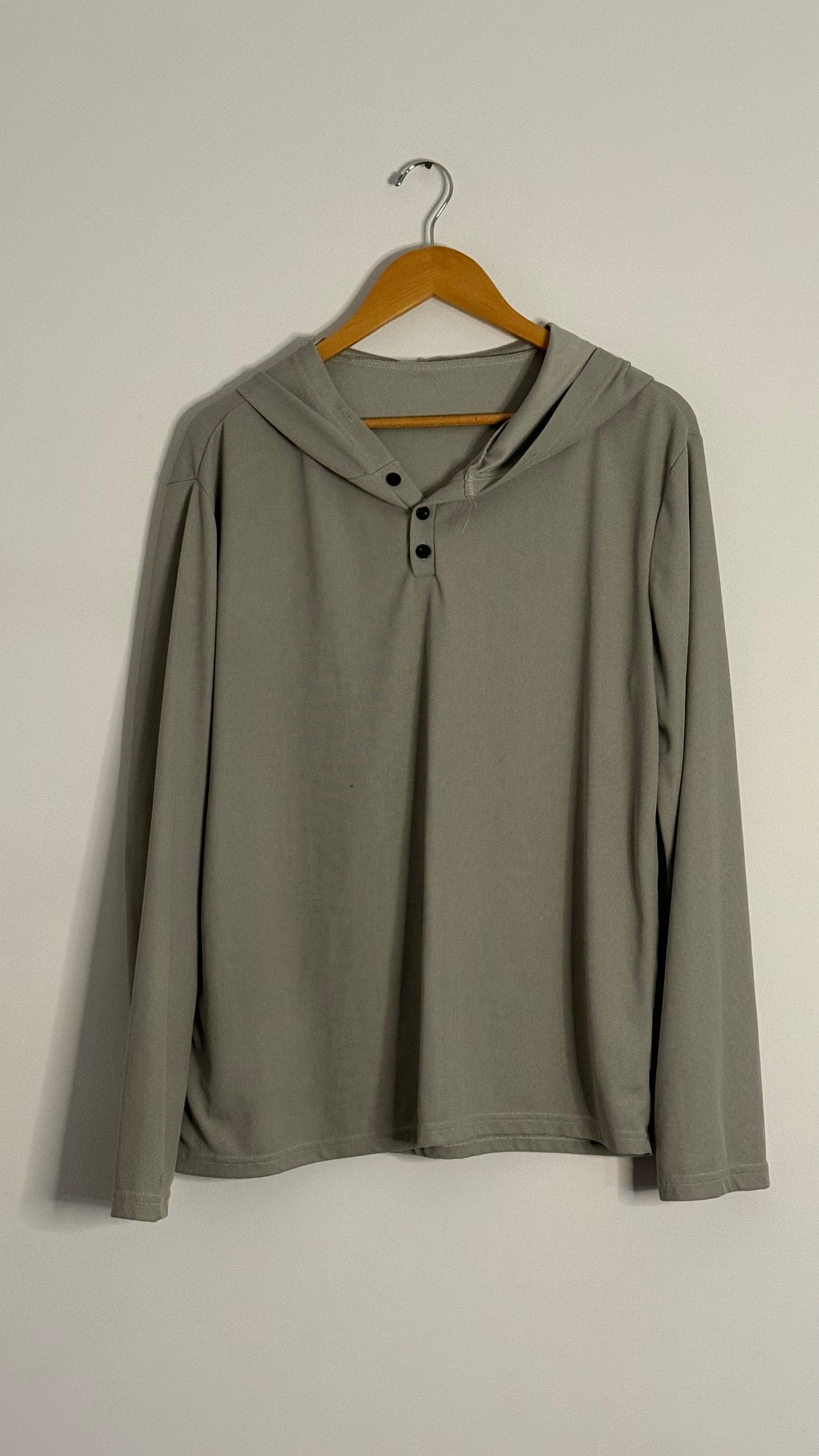 l/s grey Henley hoodie