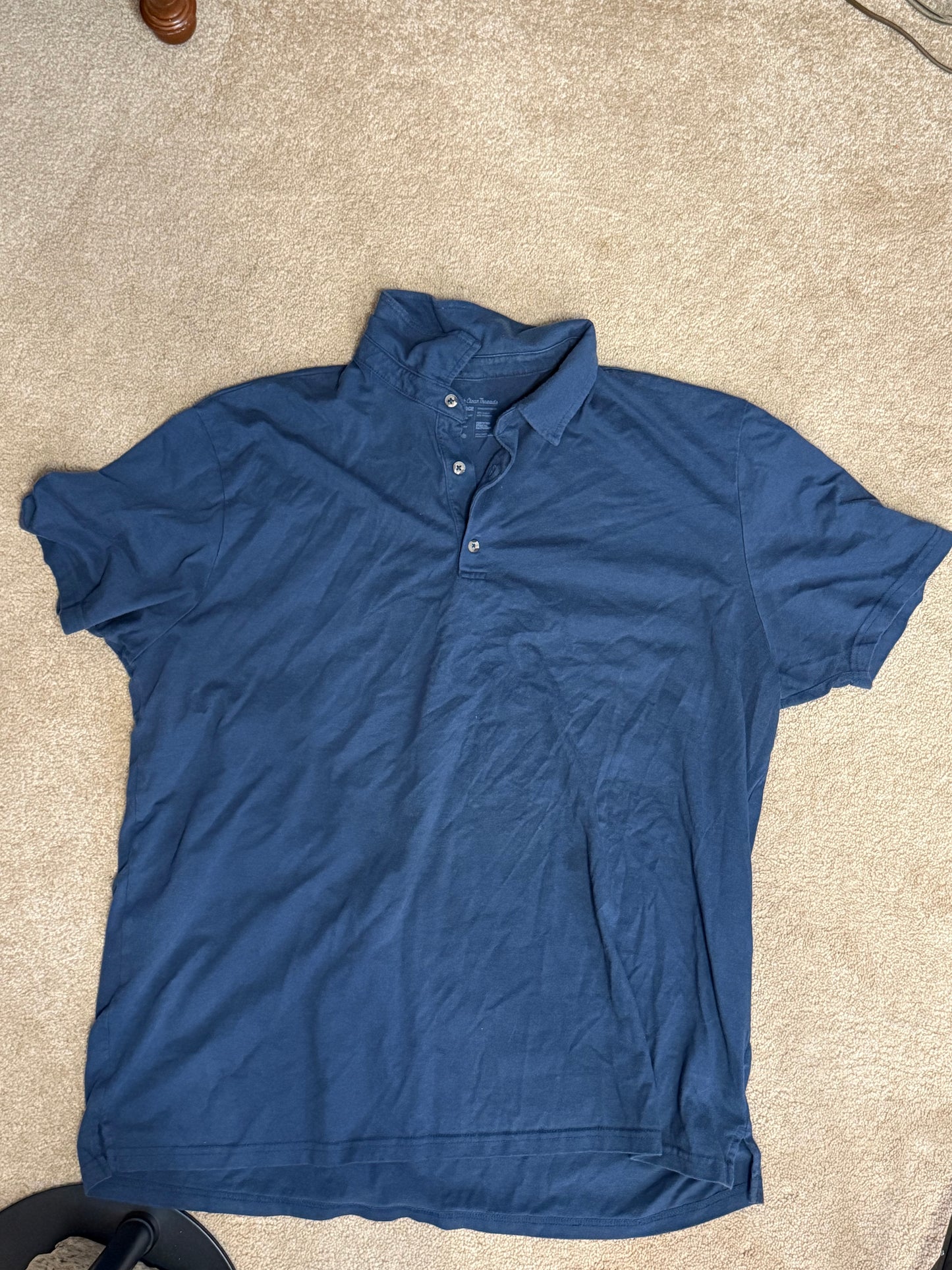 s/s blue polo