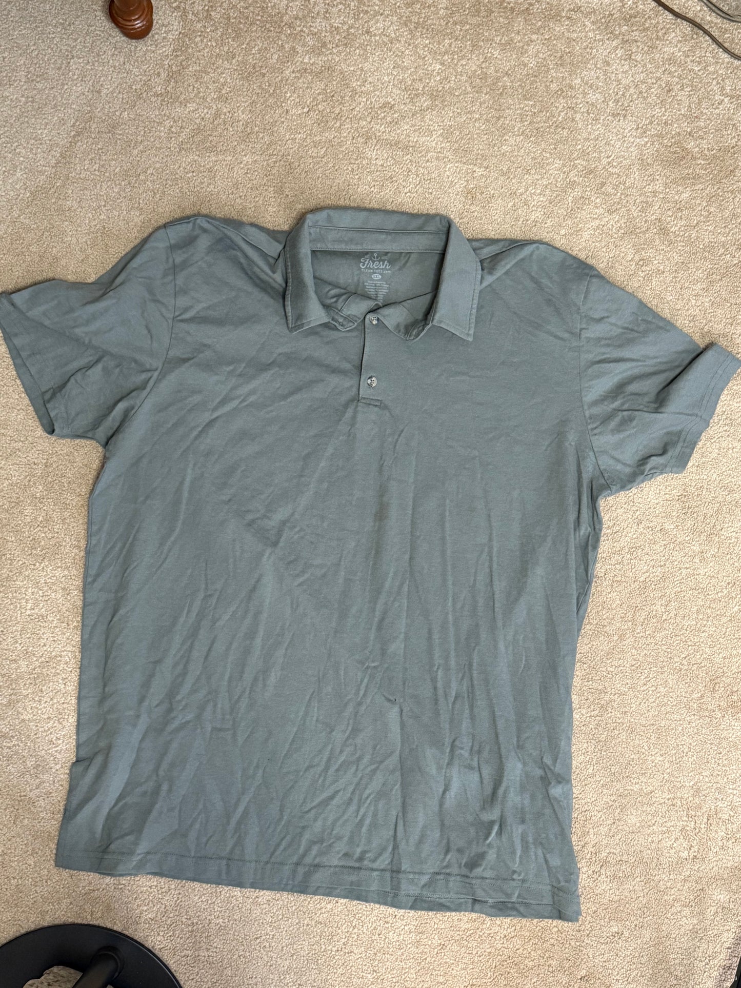 s/s green cotton polo