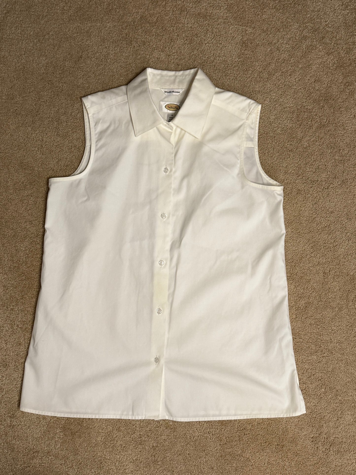 talbots collared button up tank top