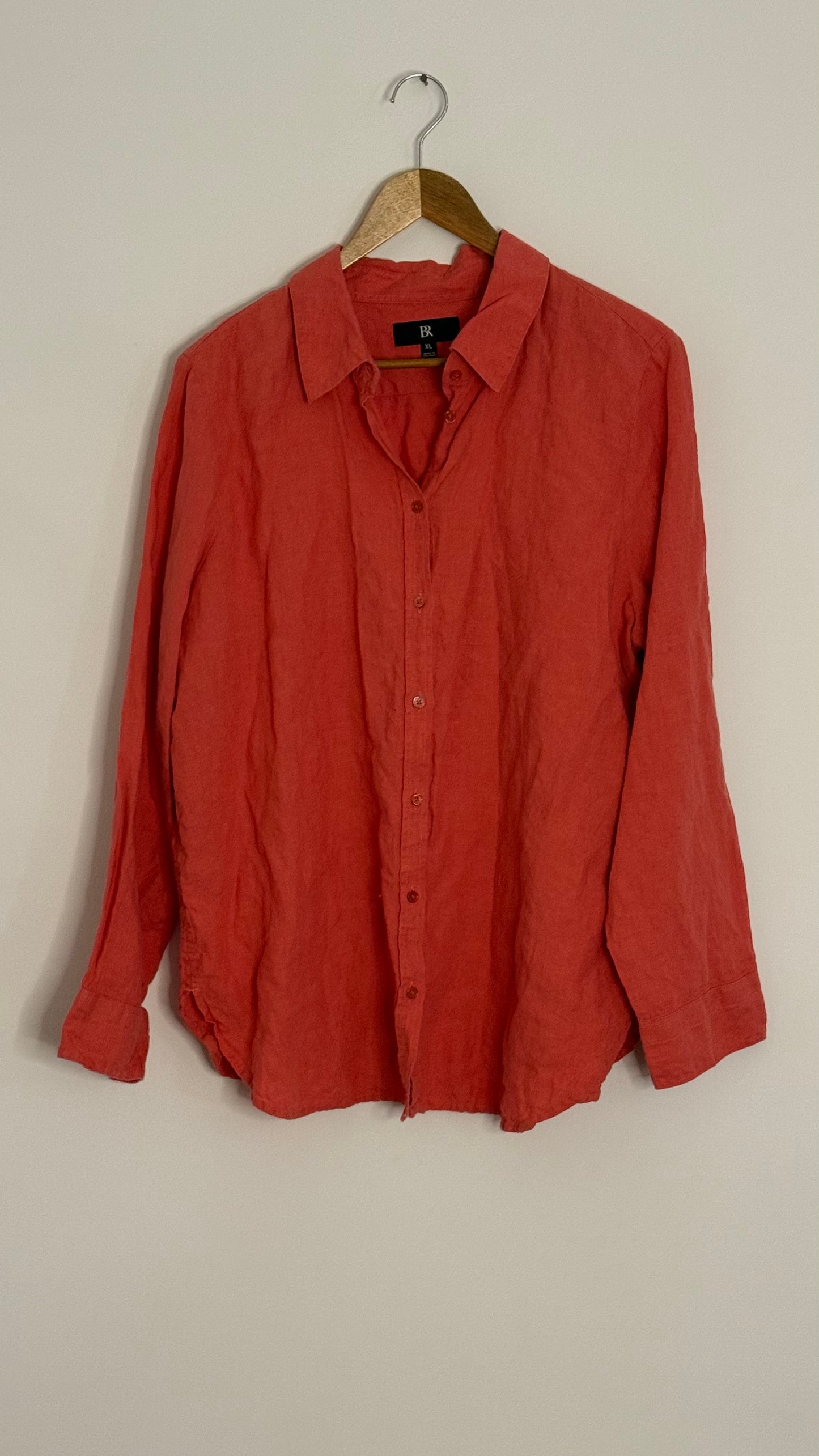 BR l/s linen button up orange
