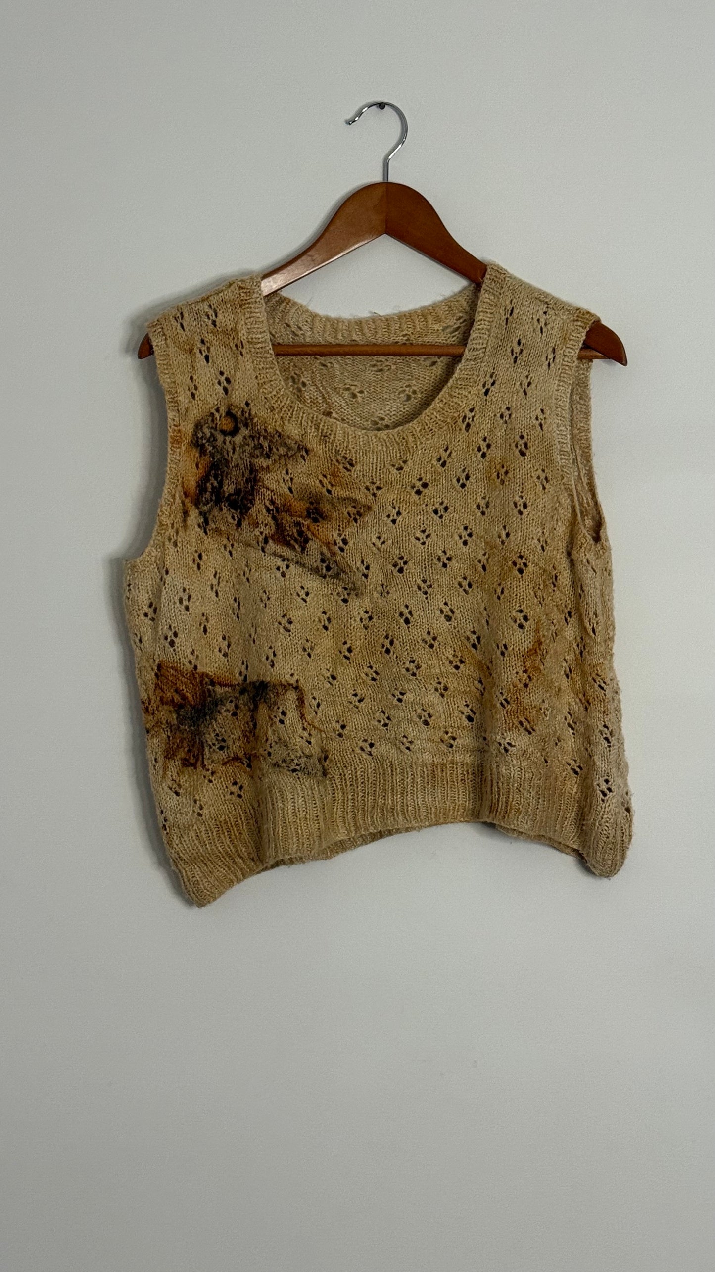 crochet sweater tank top tan