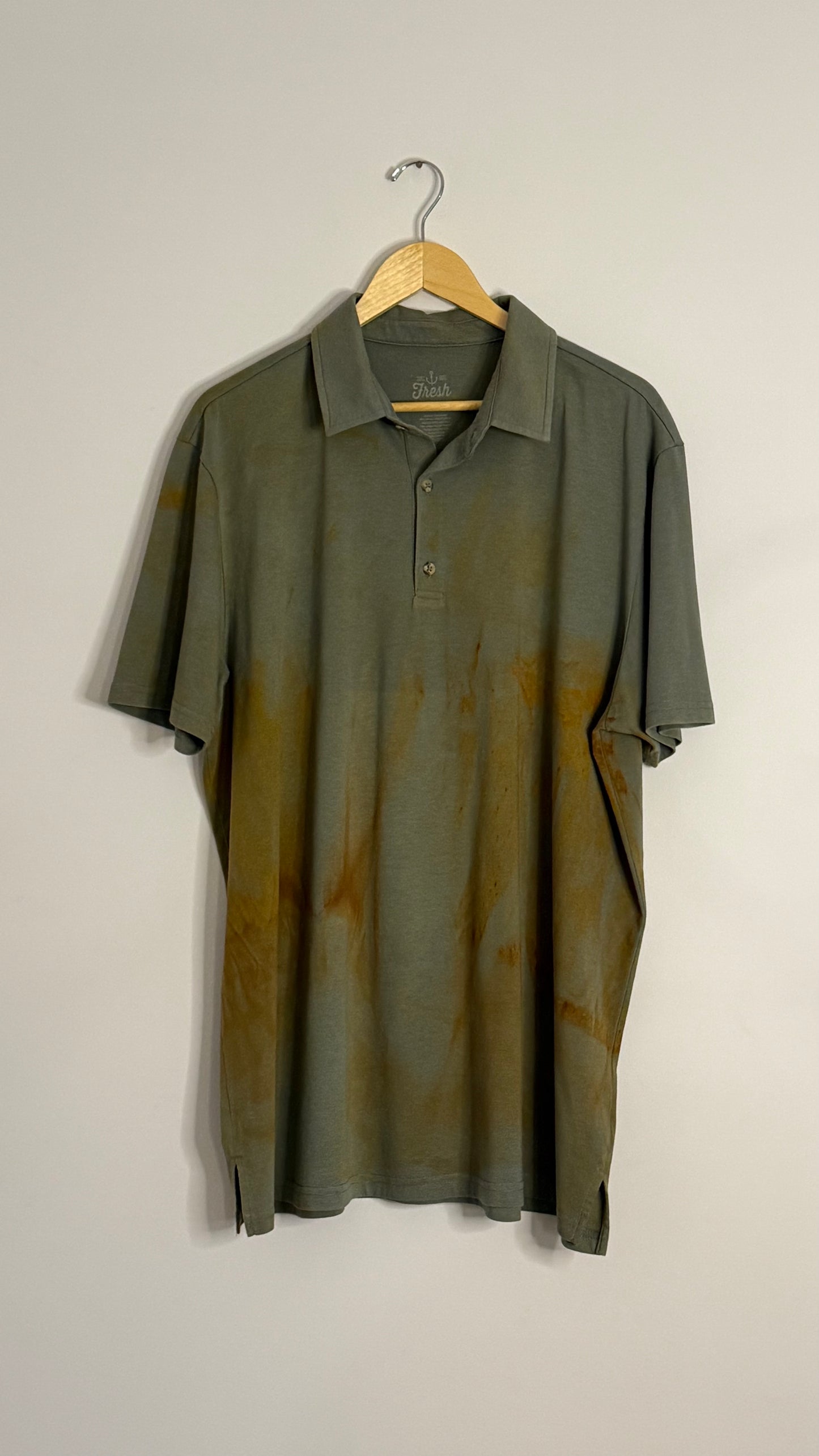 s/s green cotton polo