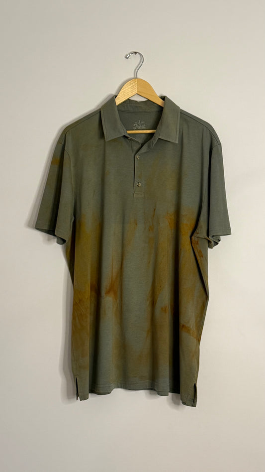 s/s green cotton polo