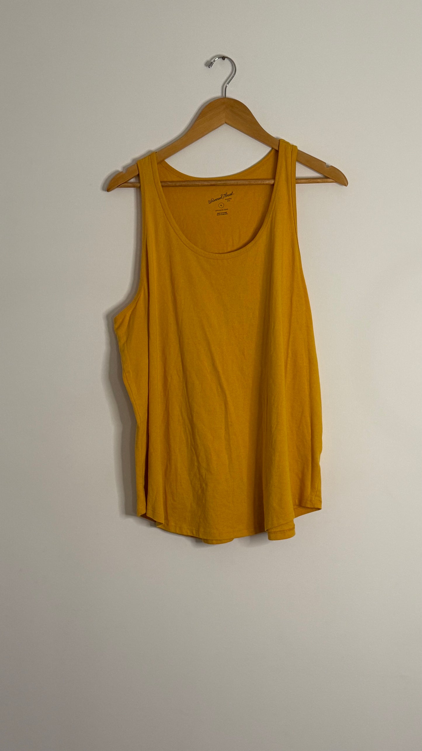 universal thread yellow muscle tank top