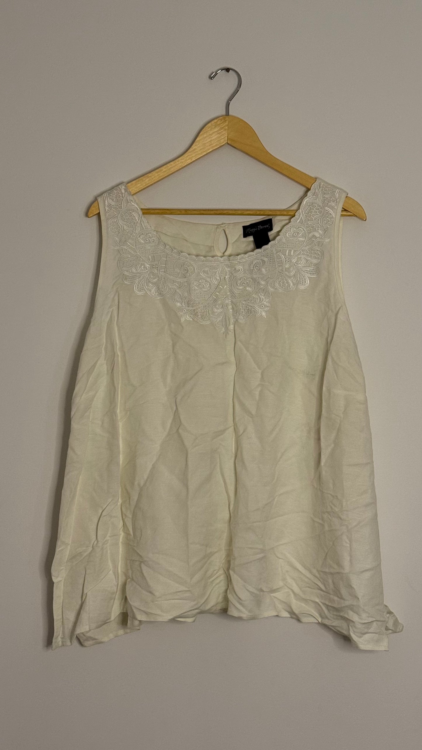 maggie barnes linen tank top white