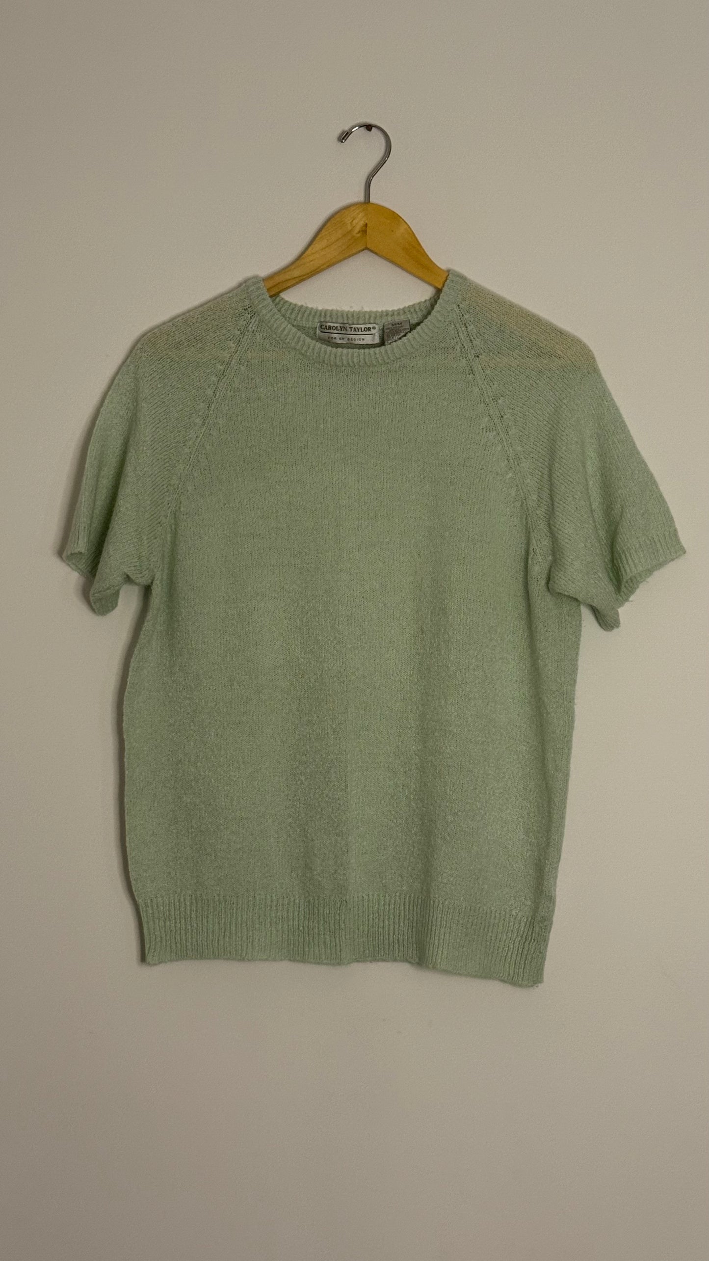 carolyn taylor sea foam green s/s sweater