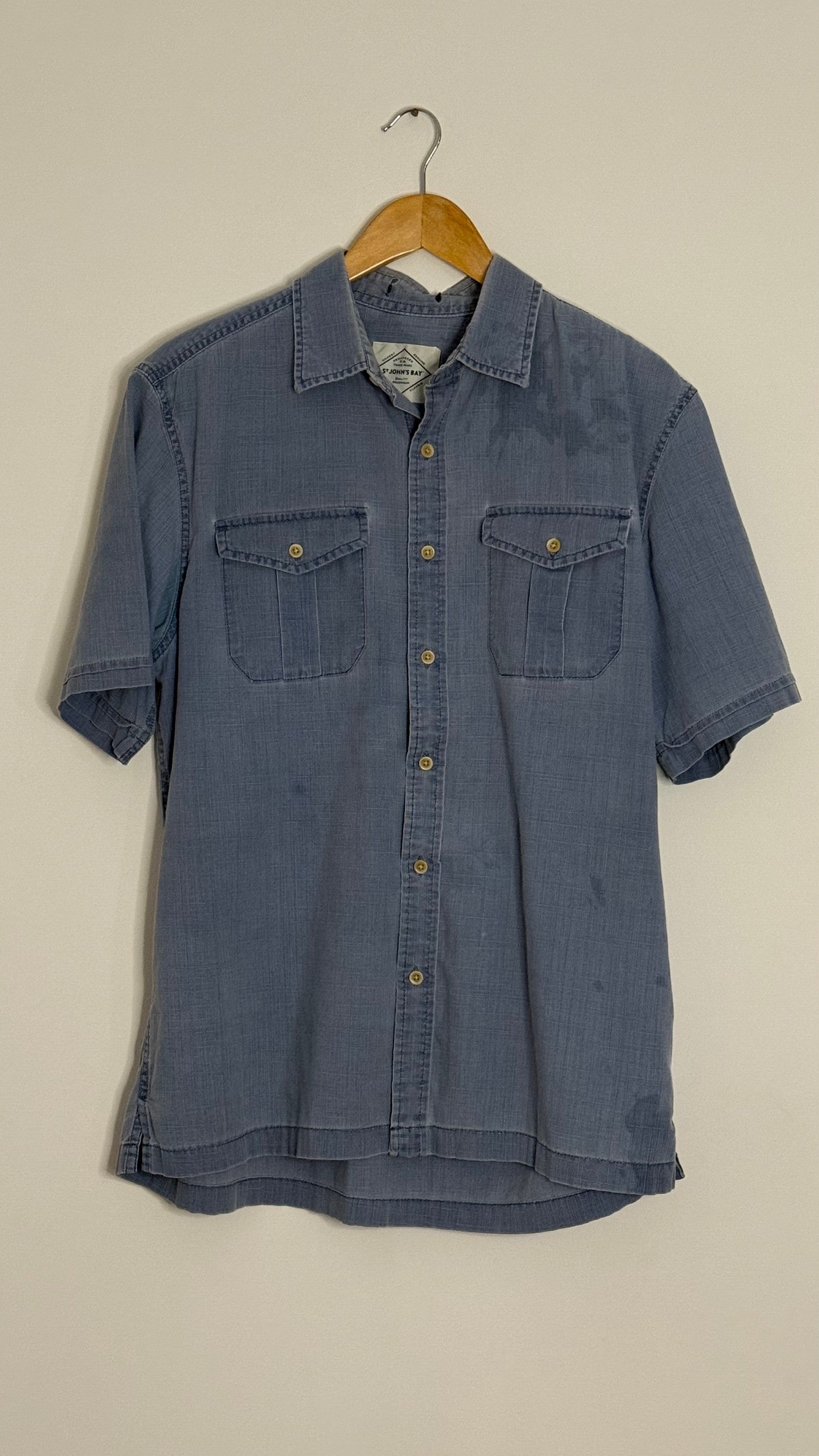 st john's bay s/s lighweight denim button up