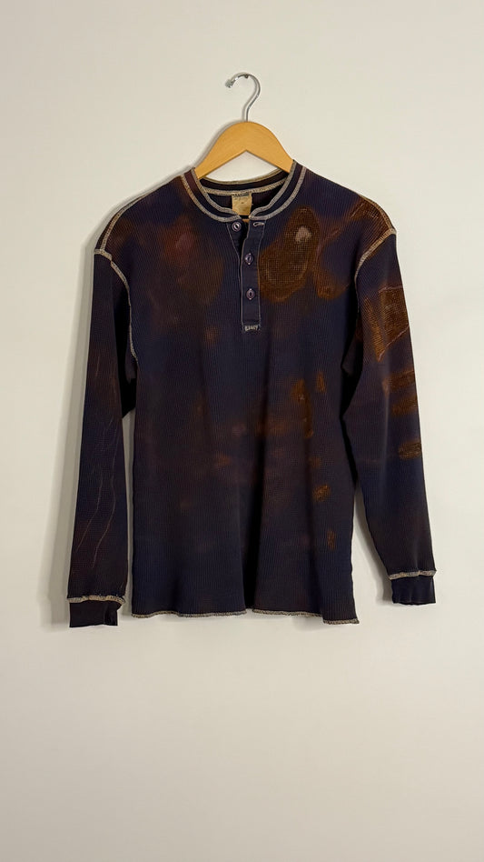 old navy l/s navy thermal white stitching