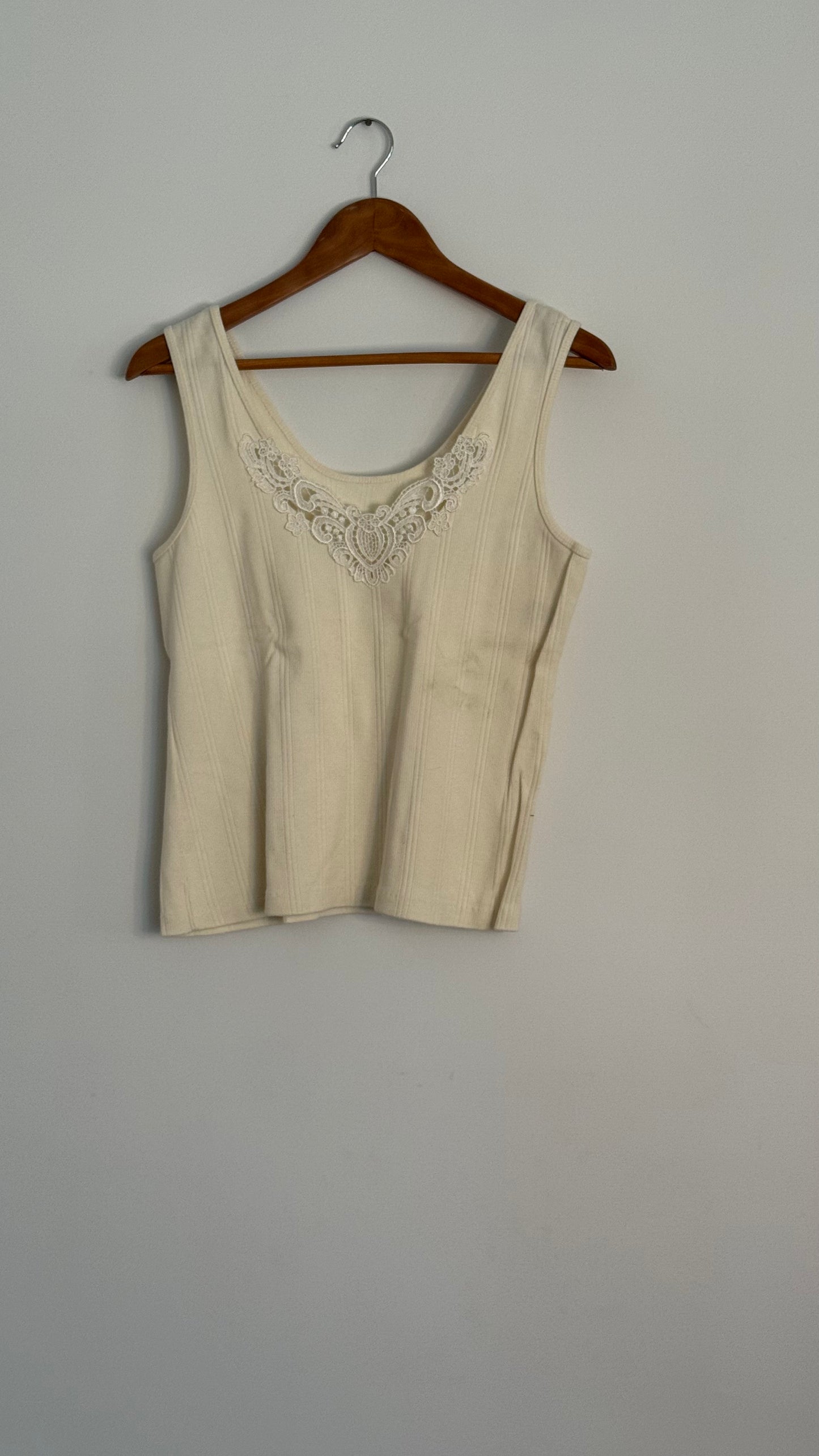 tank top with small lace vneck