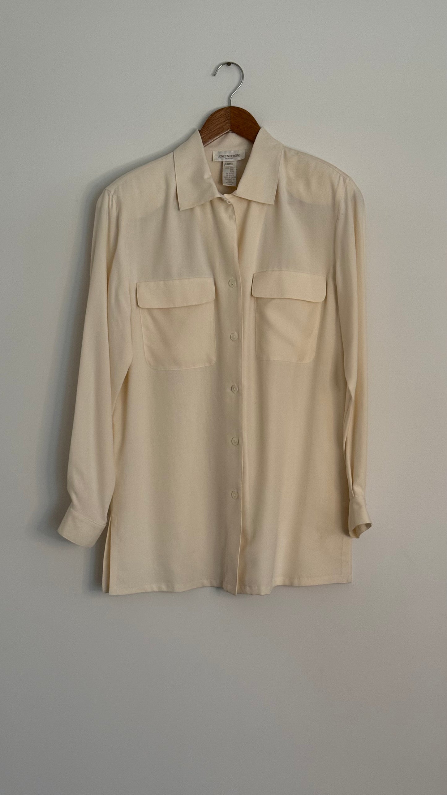 jones new york l/s silk button up