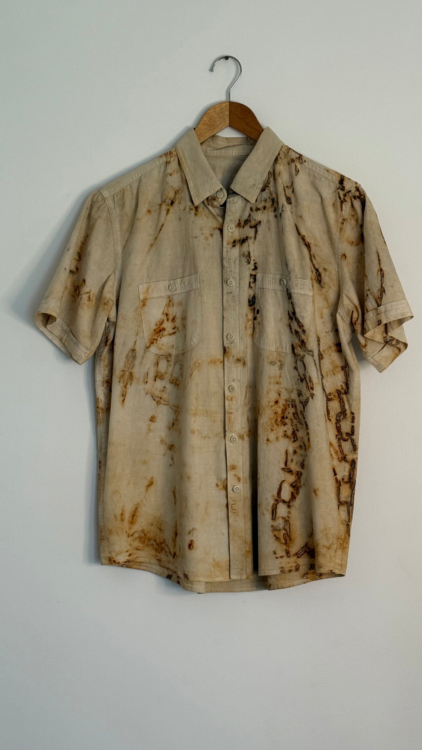 s/s white cotton button up