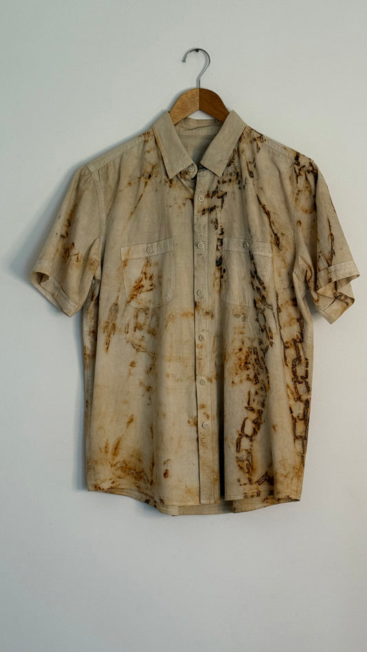 s/s white cotton button up