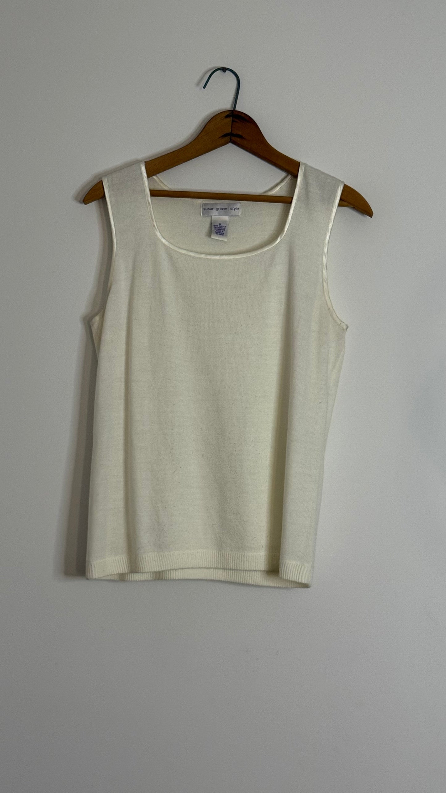 susan graver style cream sweater tank top