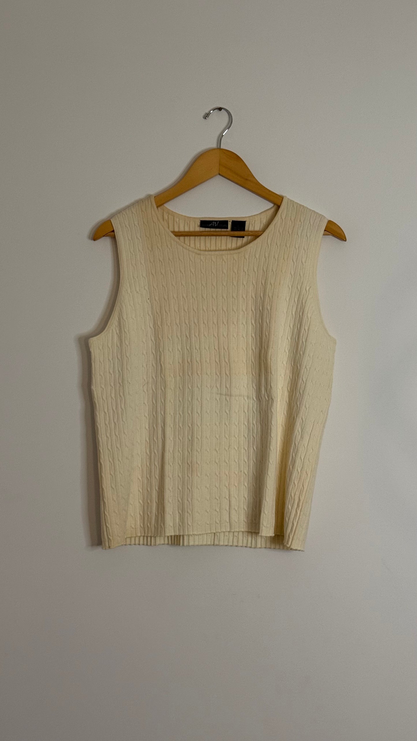 AV cream cable knit sweater tank top