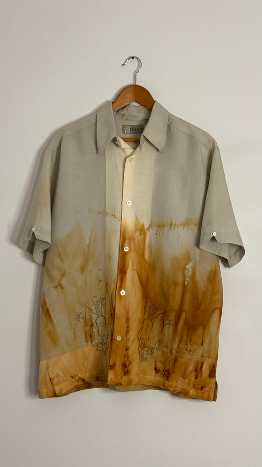 s/s grey linen  button up