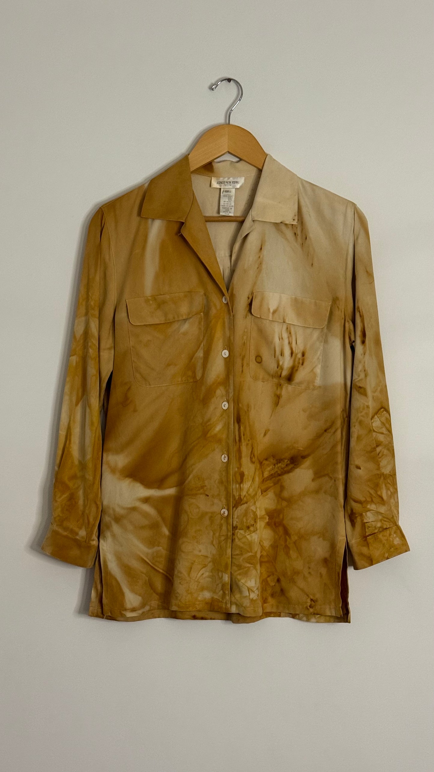 jones new york l/s silk button up
