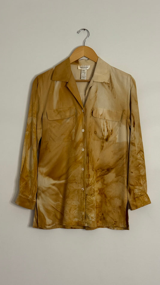 jones new york l/s silk button up