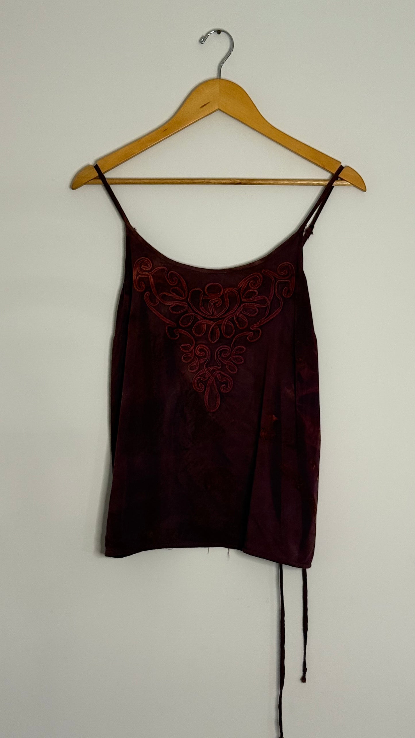 tank top purple tie waist