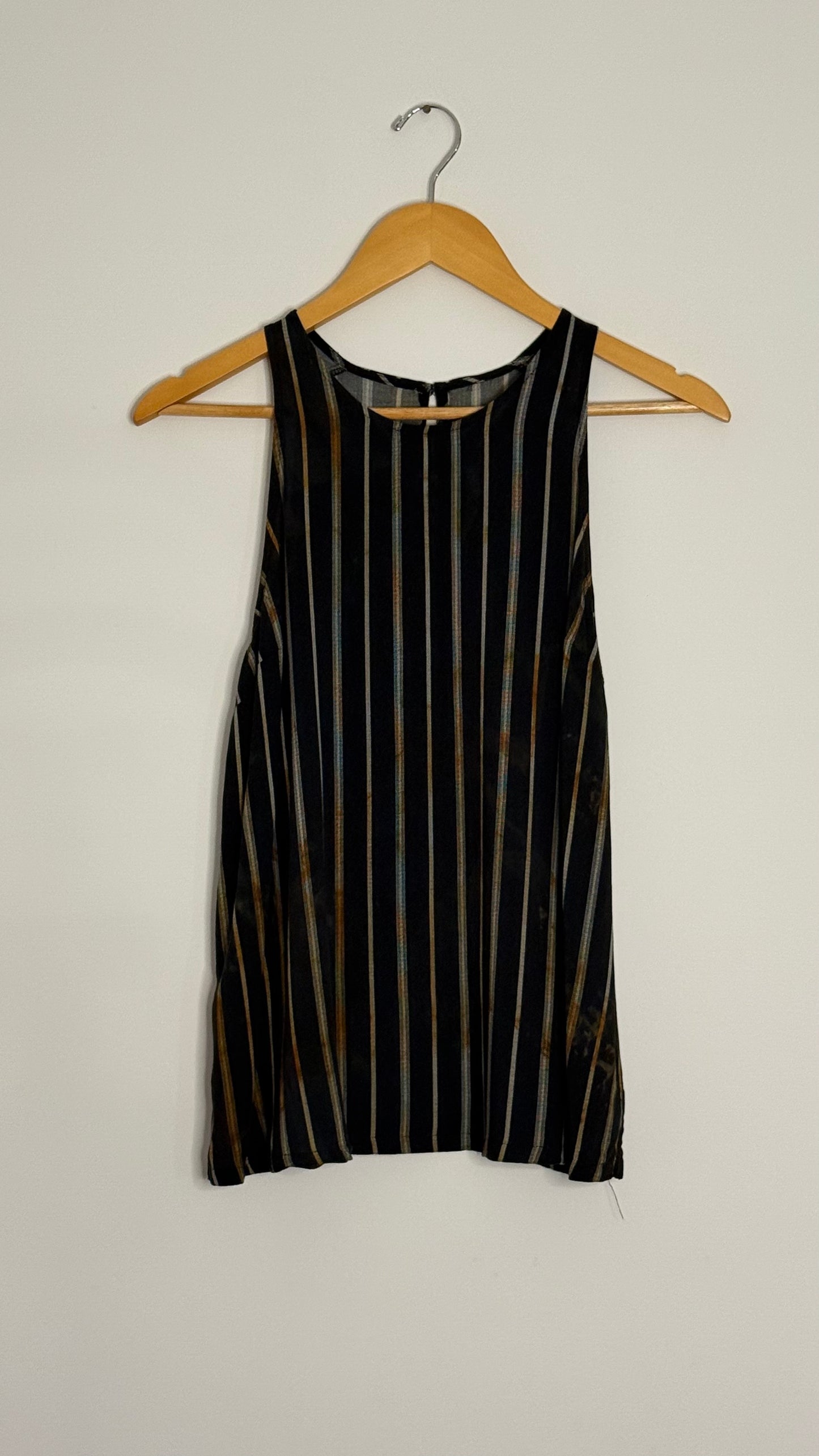 Tank Top, Black with White Stripe