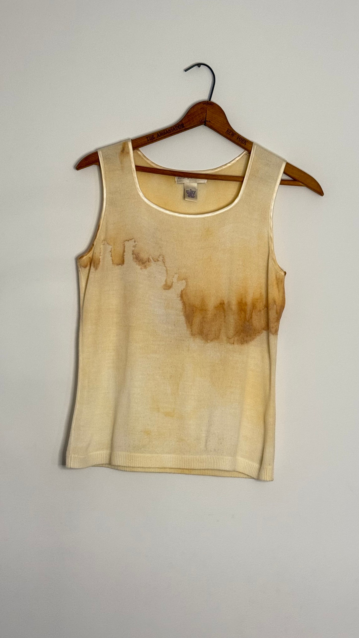 susan graver style cream sweater tank top