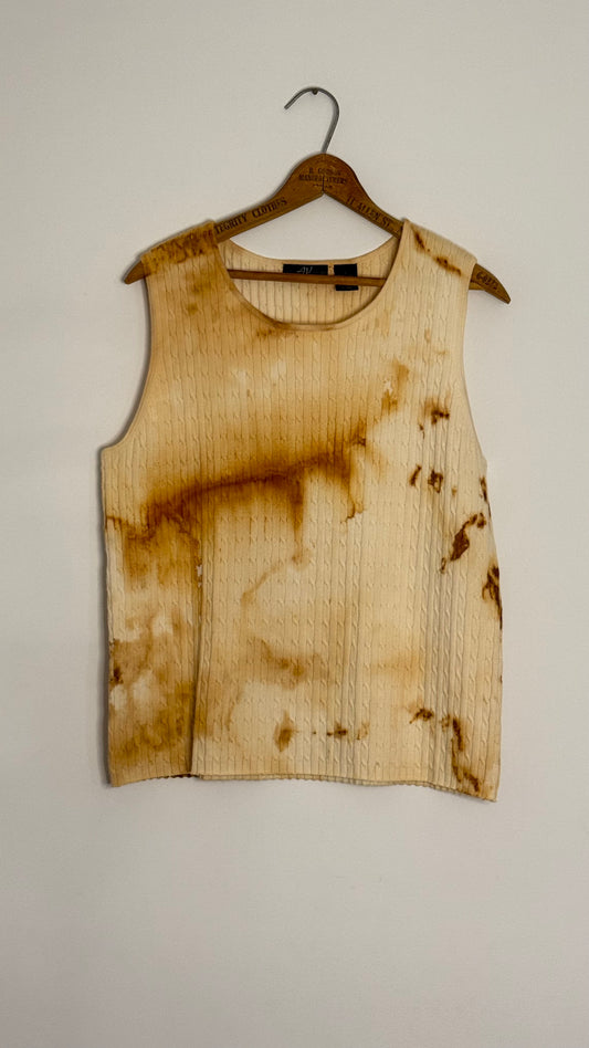 AV cream cable knit sweater tank top