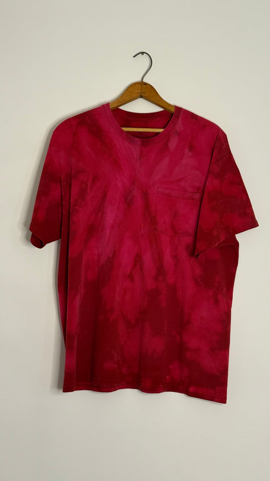 s/s red bleached pocket t-shirt