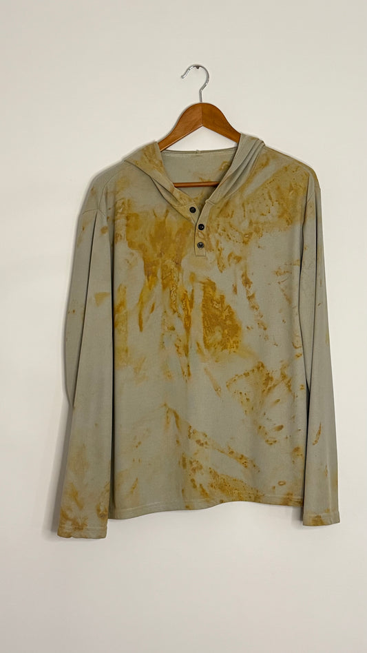 l/s grey Henley hoodie