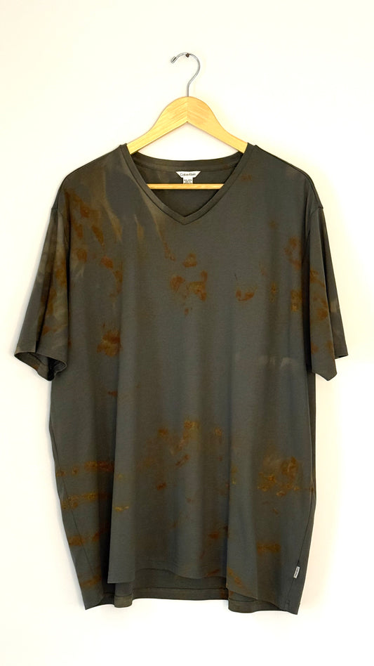 "calvin klein" s/s green vneck tshirt