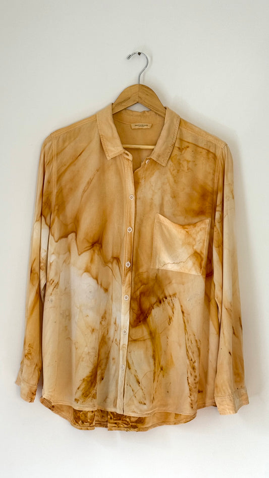 beach lunch lounge l/s white "silky" button up